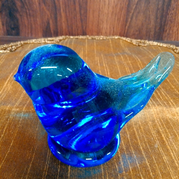 Vintage Other - Vintage Cobalt Blue Glass Bird Figure